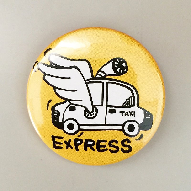 Badge Express Taxi | MonkeyCookie - Badges & Pins - Plastic Yellow