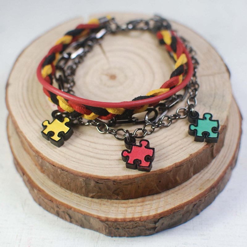 Color multi-level puzzle bracelet - Bracelets - Acrylic Multicolor