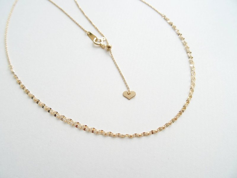 [預購] 輕珠寶 ◆ 拾捌金飾 ◆ 日本18K金穗波項鍊 (45 cm 可調長短) ◆ Solid Gold - 手鍊/手環 - 寶石 金色