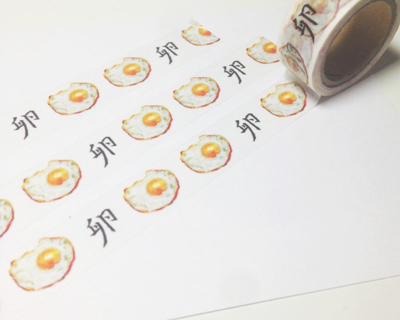 荷包蛋紙膠帶 - 紙膠帶/和紙/PET - 紙 白色