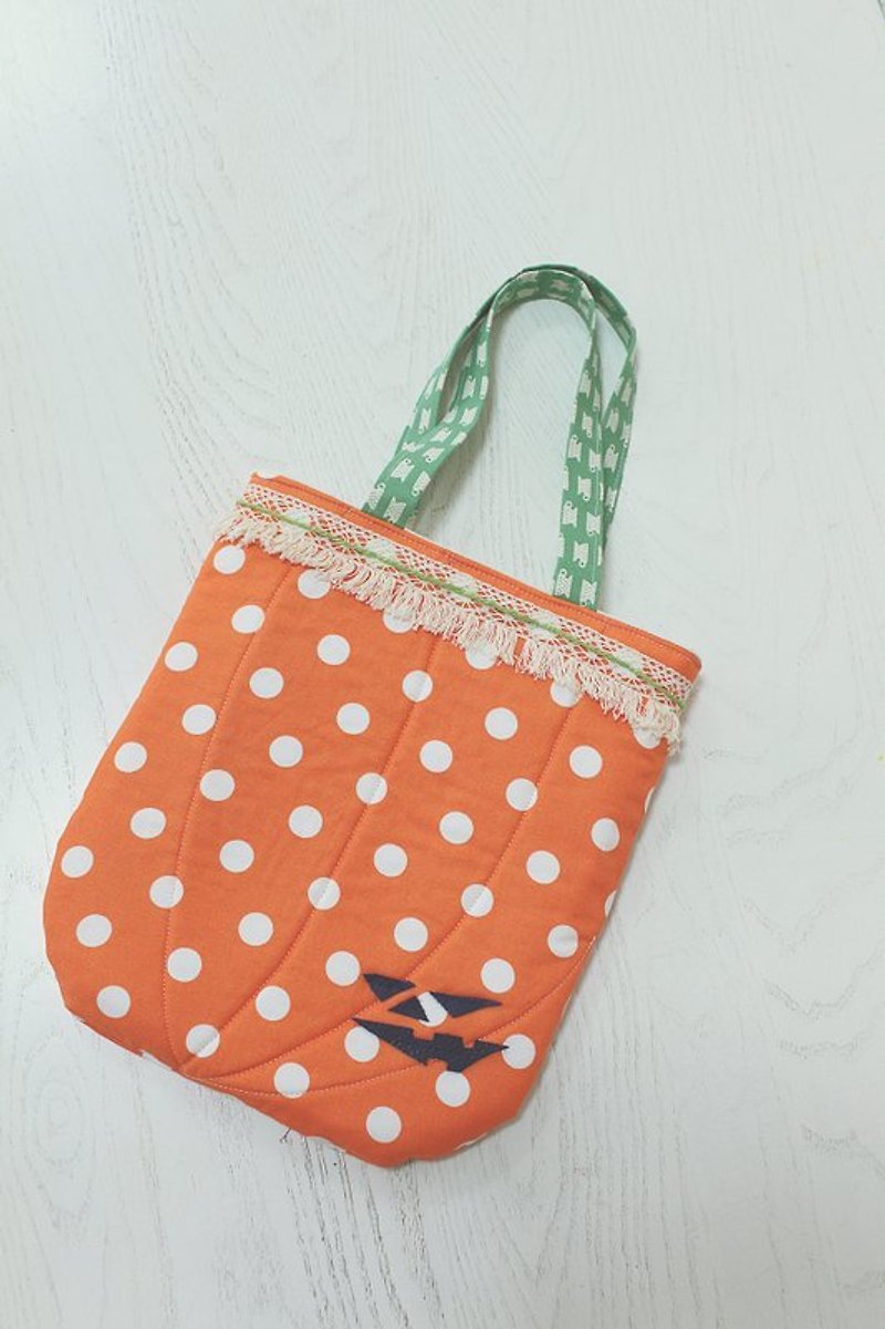 AL handmade seasonal pumpkin QQ ~ Walking package - กระเป๋าถือ - วัสดุอื่นๆ สีส้ม