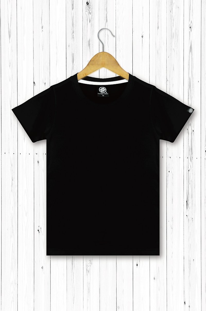 STATELYWORK Blank Plain T-shirt-Female T-shirt-Black - เสื้อยืดผู้หญิง - ผ้าฝ้าย/ผ้าลินิน ขาว