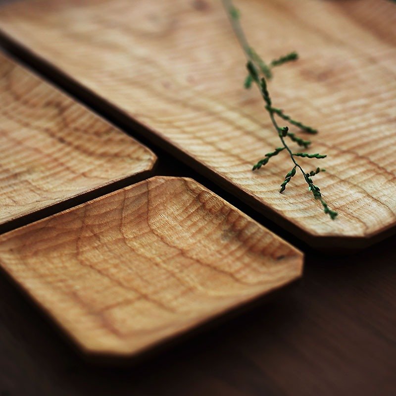 {String•Life Utensils} 桜の八角形のディナープレート、ティートレー、手作りの木製食器 - 小皿 - 木製 
