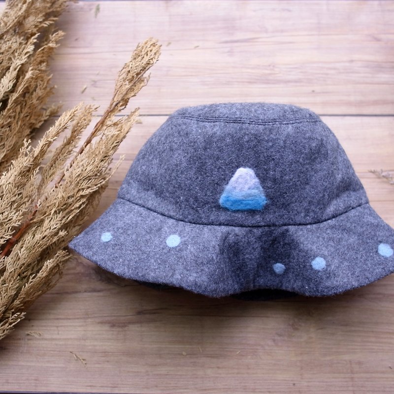 Gentle hill winter fisherman's hat ash - หมวก - ผ้าฝ้าย/ผ้าลินิน สีเทา
