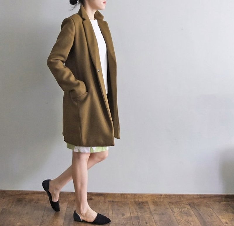 Cooper Coat 100% wool short coat can be customized in other colors - เสื้อแจ็คเก็ต - ขนแกะ 