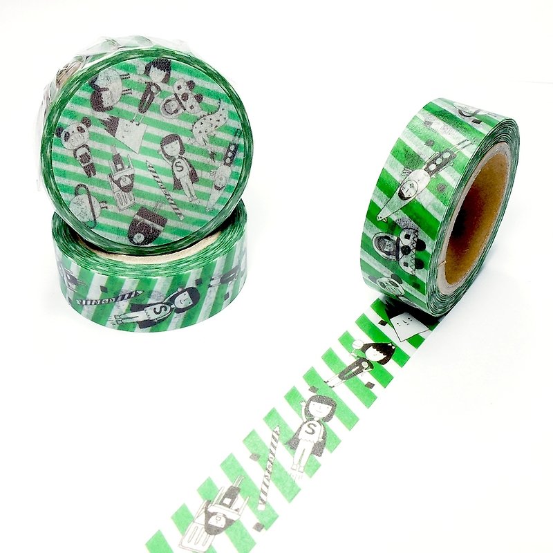 綠綠的 / 右手超人紙膠帶 - 紙膠帶 - 紙 綠色