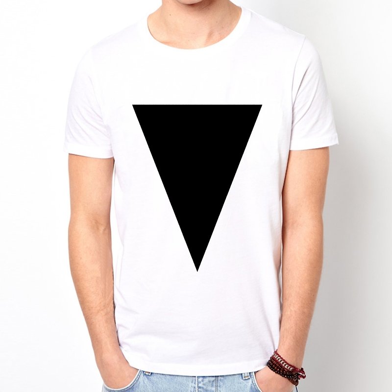 Inverted Prism B short-sleeved T-shirt -2 color triangle geometric cheap fashion design own brand - เสื้อยืดผู้ชาย - วัสดุอื่นๆ หลากหลายสี