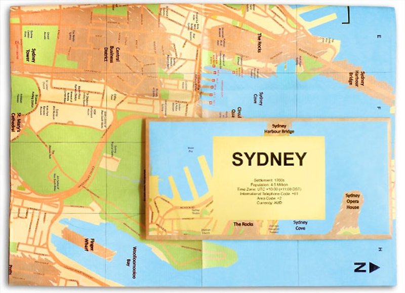 RocaMoss Wrinkle Resistant Waterproof Map - Sydney - Maps - Waterproof Material 