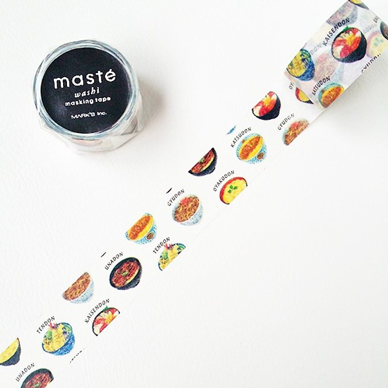 maste and paper tape Multi Japan 【丼 物 (MST-MKT96-A)】 - Washi Tape - Paper Multicolor
