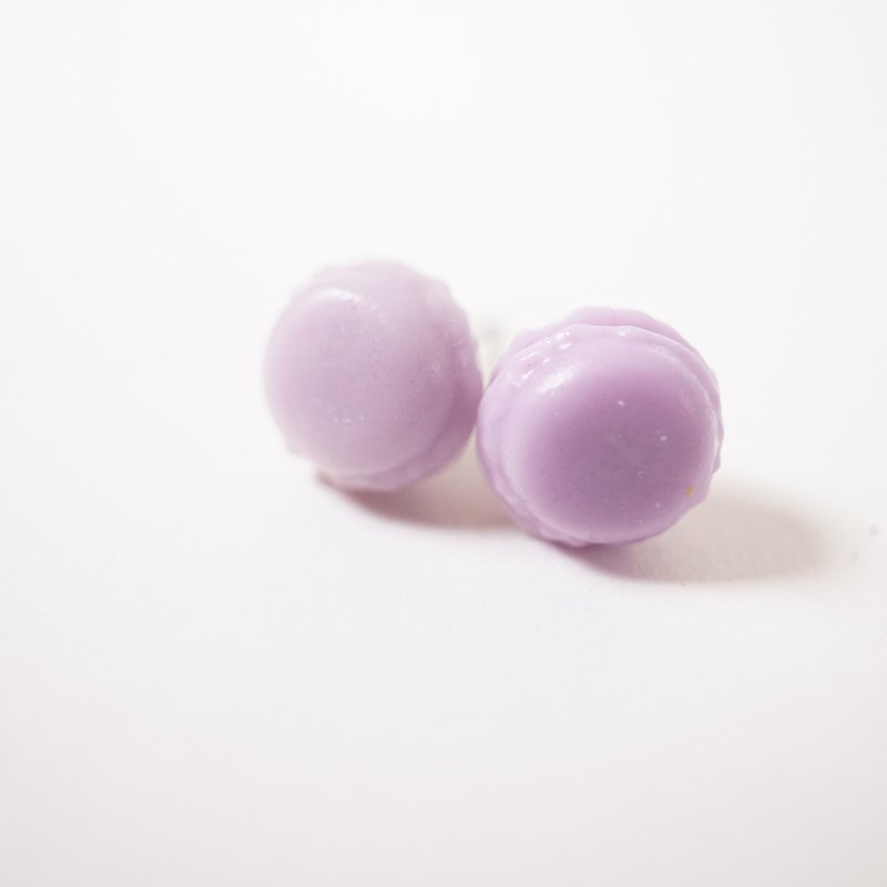 Playful Design Lavender French Macarons mini earrings - ต่างหู - ดินเหนียว 
