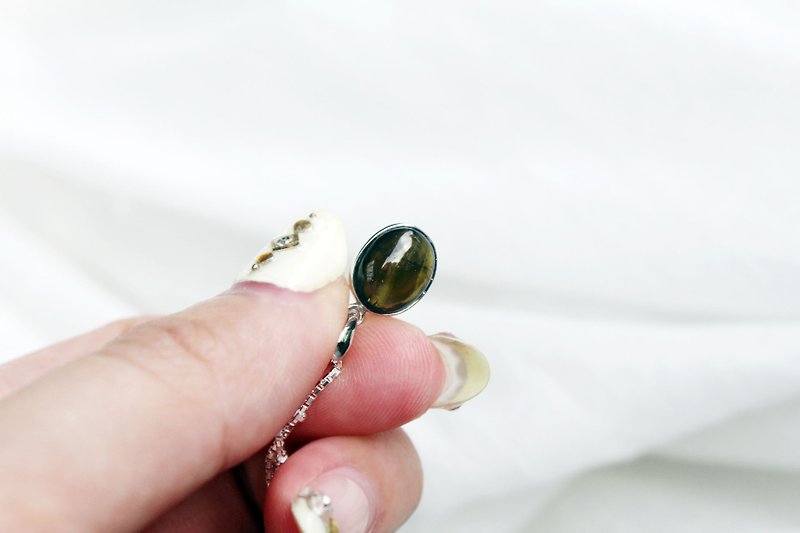Tourmaline natural stone - Oceanography green tourmaline 925 sterling silver necklaces - สร้อยคอ - เครื่องเพชรพลอย สีเขียว