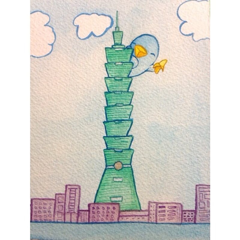 Oaklets Taipei 101 Post Card - Cards & Postcards - Paper Blue
