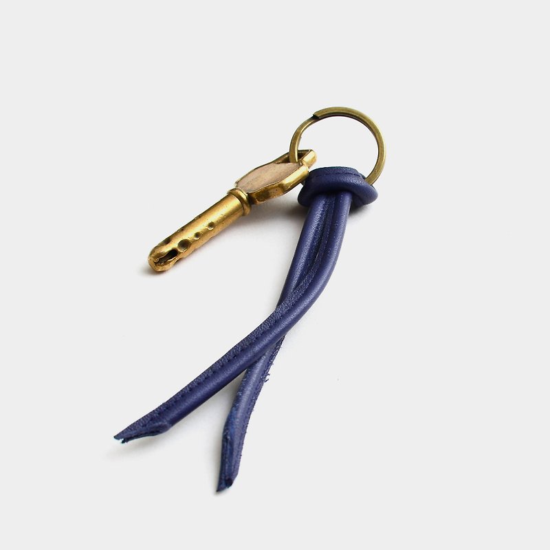 【海神回家】牛皮鑰匙圈 皮革鑰匙吊飾 禮物 禮品 - 鑰匙圈/鑰匙包 - 真皮 藍色