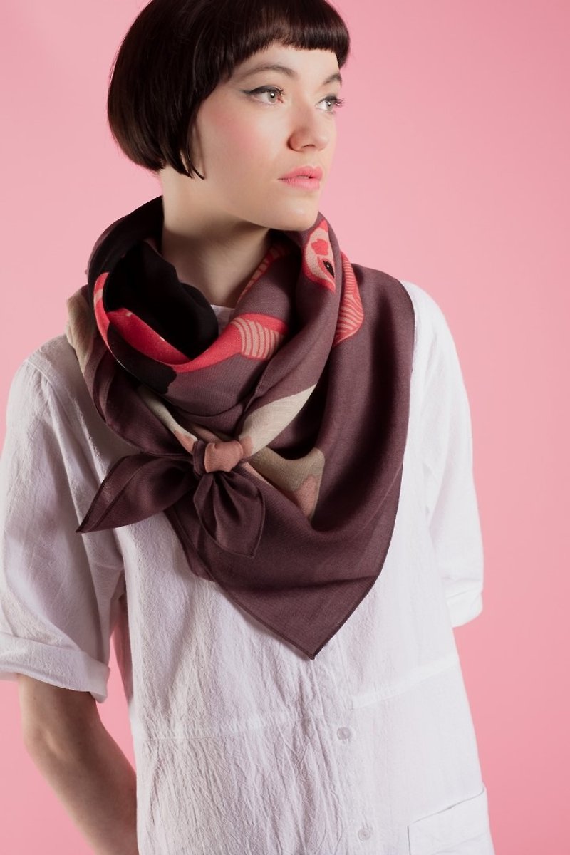 Head in Sand wool scarf - Knit Scarves & Wraps - Wool Khaki