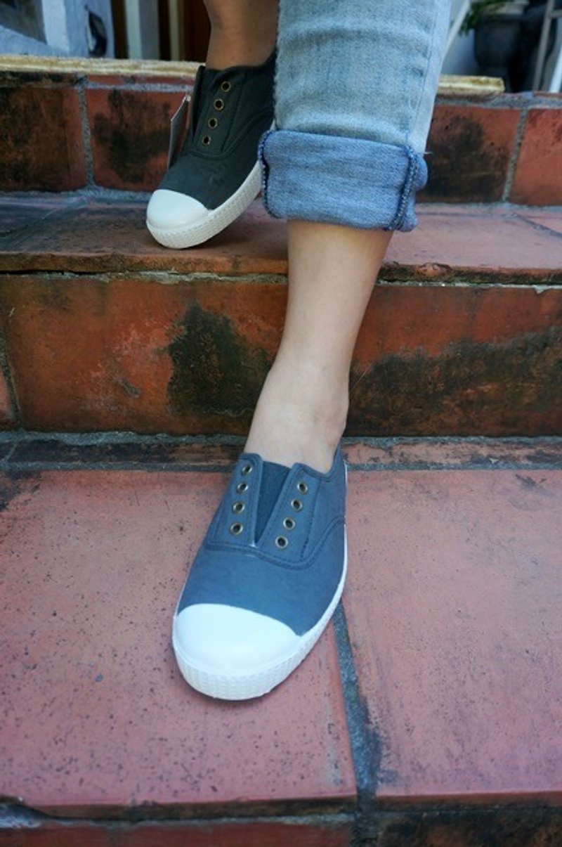 victoria西班牙國民手工鞋-深灰色POLOMO (36號) - 女休閒鞋/帆布鞋 - 棉．麻 灰色