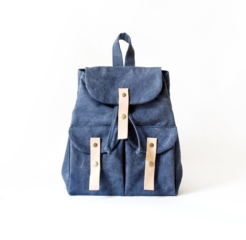 休閒小背包-斑駁藍 - Backpacks - Other Materials Blue
