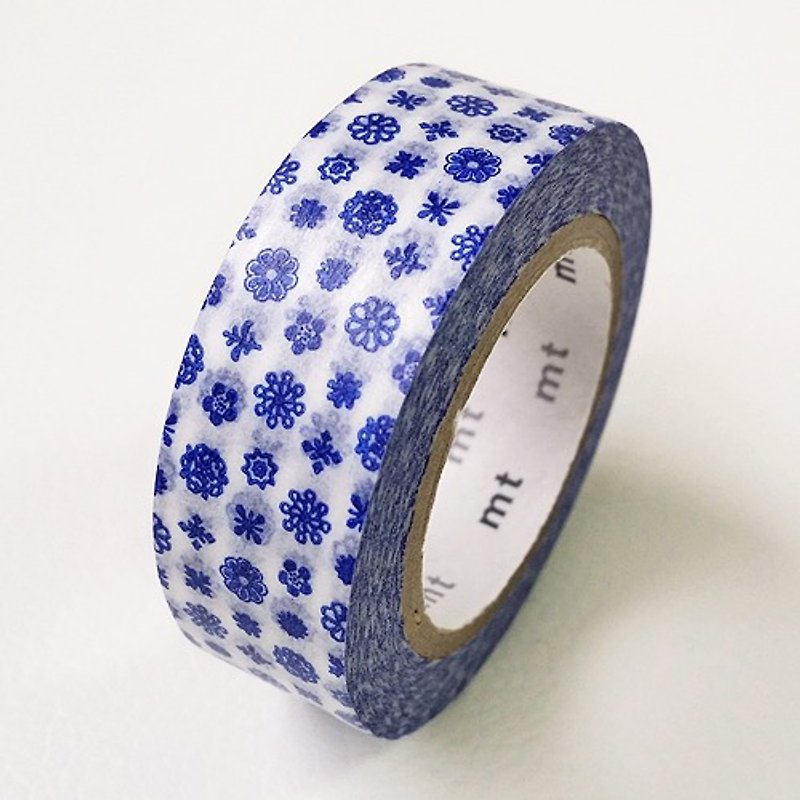 山と紙テープmt ex [小花可動型（MTEX1P100）] - マスキングテープ - 紙 ブルー