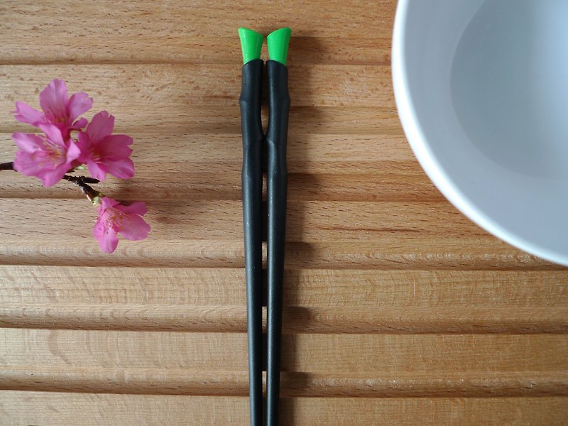 節升筷(綠色單入組)Bamboo Chopsticks(green / one pair) - 筷子/筷架 - 竹 綠色