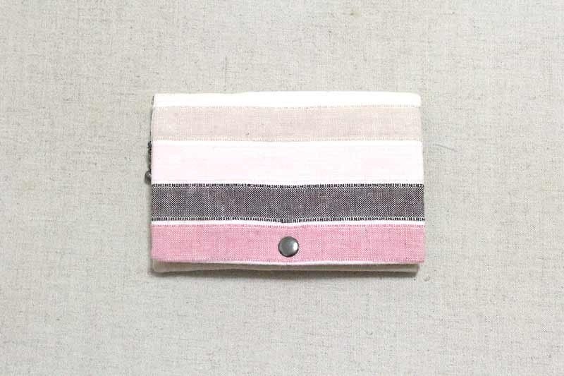 多層次零錢包-粉嫩系條紋小包 - 散紙包 - 其他材質 粉紅色
