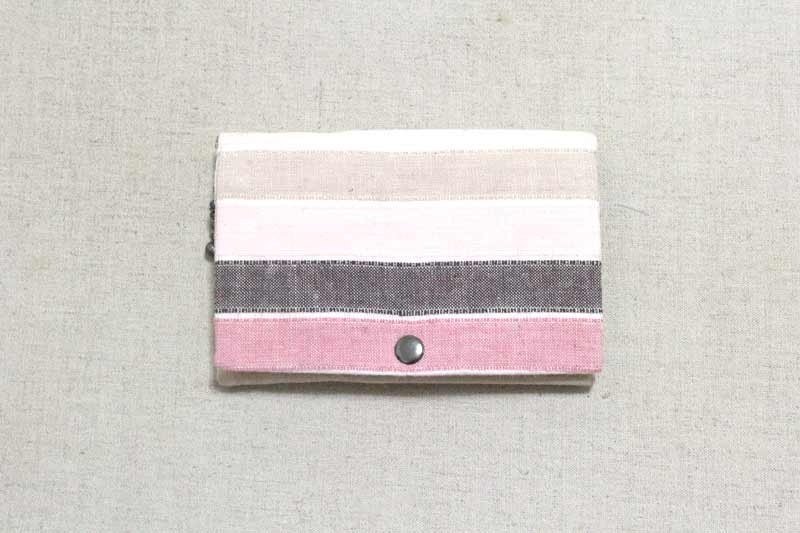 Multilevel purse - pink tie striped packet - Coin Purses - Other Materials Pink