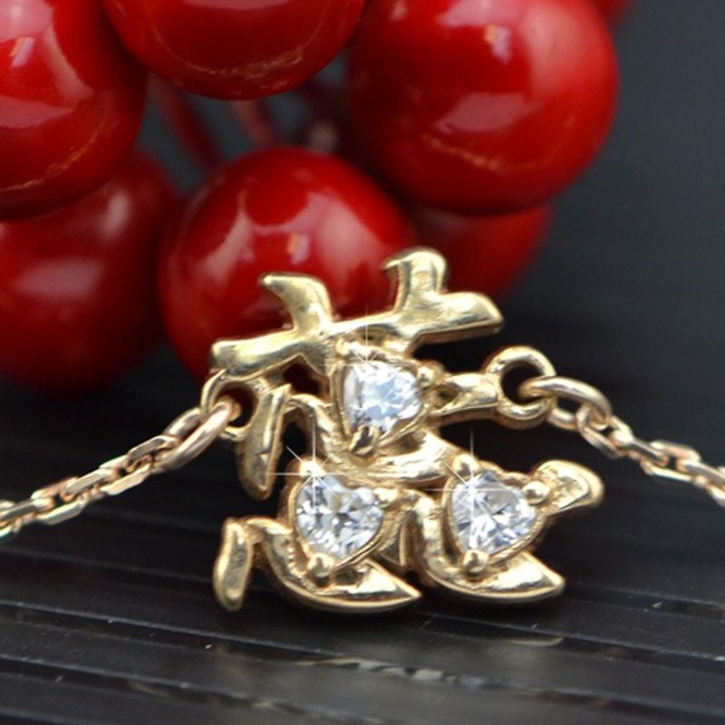 Customized.925 Sterling Silver Jewelry NH00001-Heart Diamond Necklace - สร้อยติดคอ - โลหะ 