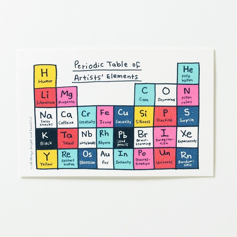 Artists' Elements Postcard - การ์ด/โปสการ์ด - กระดาษ หลากหลายสี