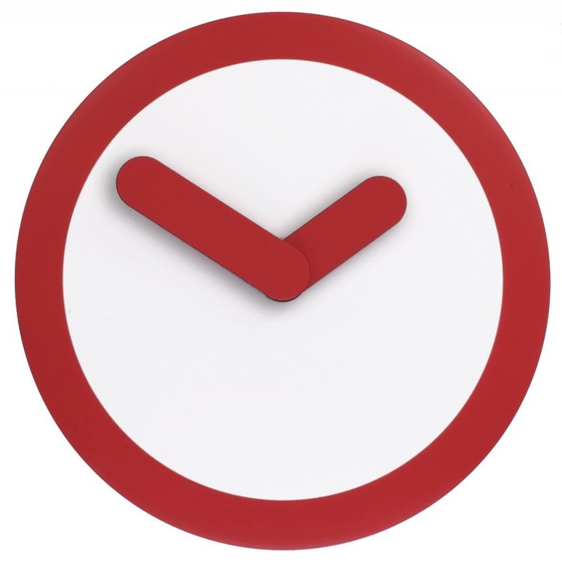 NeXtime - Focus Silver Swing Clock - Red - Clocks - Plastic Red