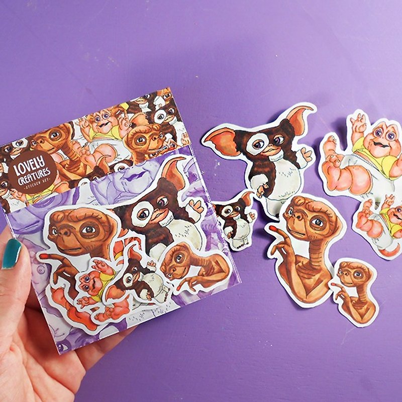 Little Monsters Calling - Sticker Set - Stickers - Paper Multicolor