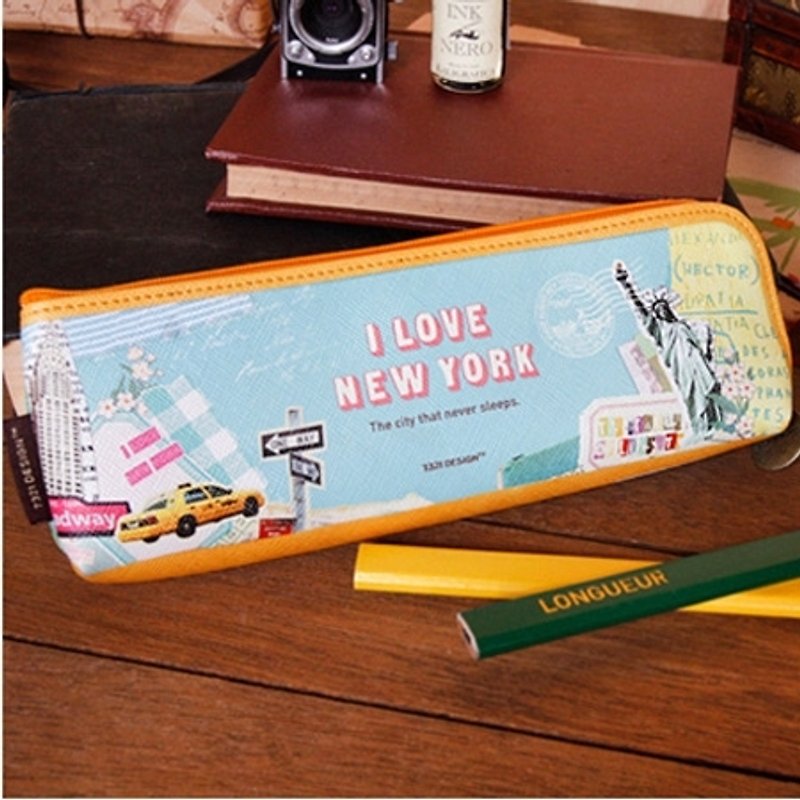 Out of Print-Urban Impression Pen Case-New York, 7321-01538 - กล่องดินสอ/ถุงดินสอ - พลาสติก สีเหลือง