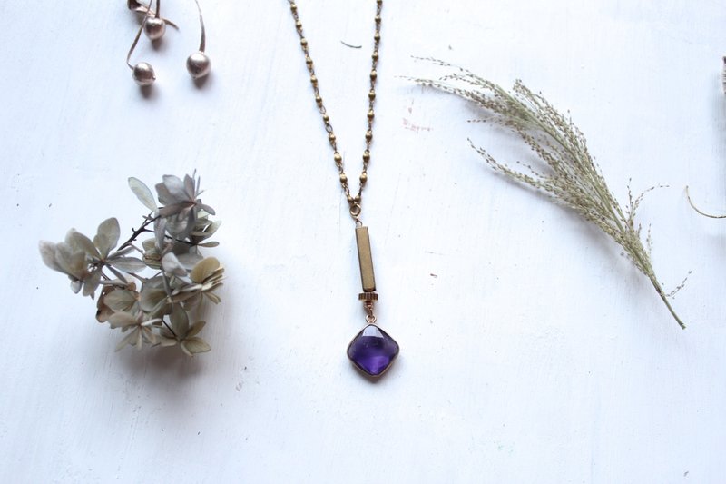 Emerald a - Purple East Series - amethyst necklace - สร้อยคอ - โลหะ สีม่วง