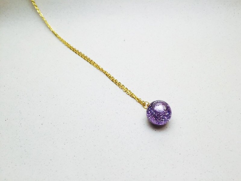 △ flow glass ball necklace - Purple Dream Party - Limited Sold necklace - สร้อยคอยาว - แก้ว สีม่วง