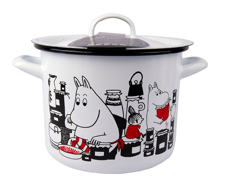 Finnish Moomin Lulu meters large stew pot (white) Valentine's Day gift - Pots & Pans - Enamel White
