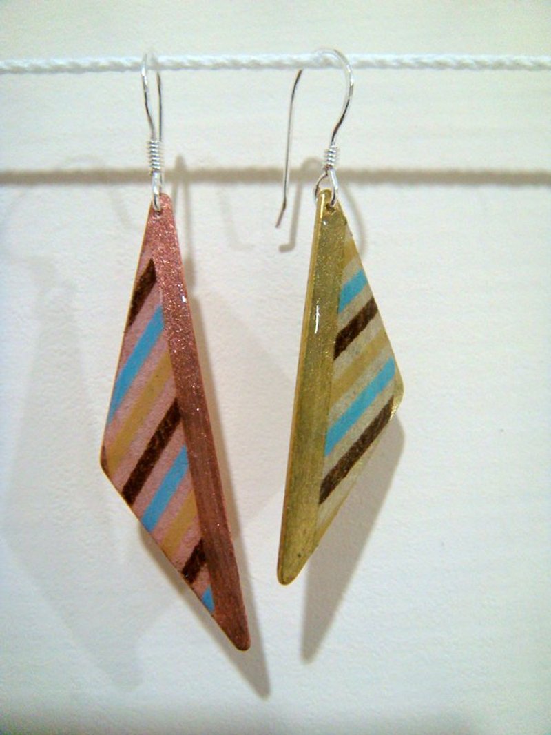 【StUdio】Stripe earrings 5 - Earrings & Clip-ons - Other Metals Multicolor