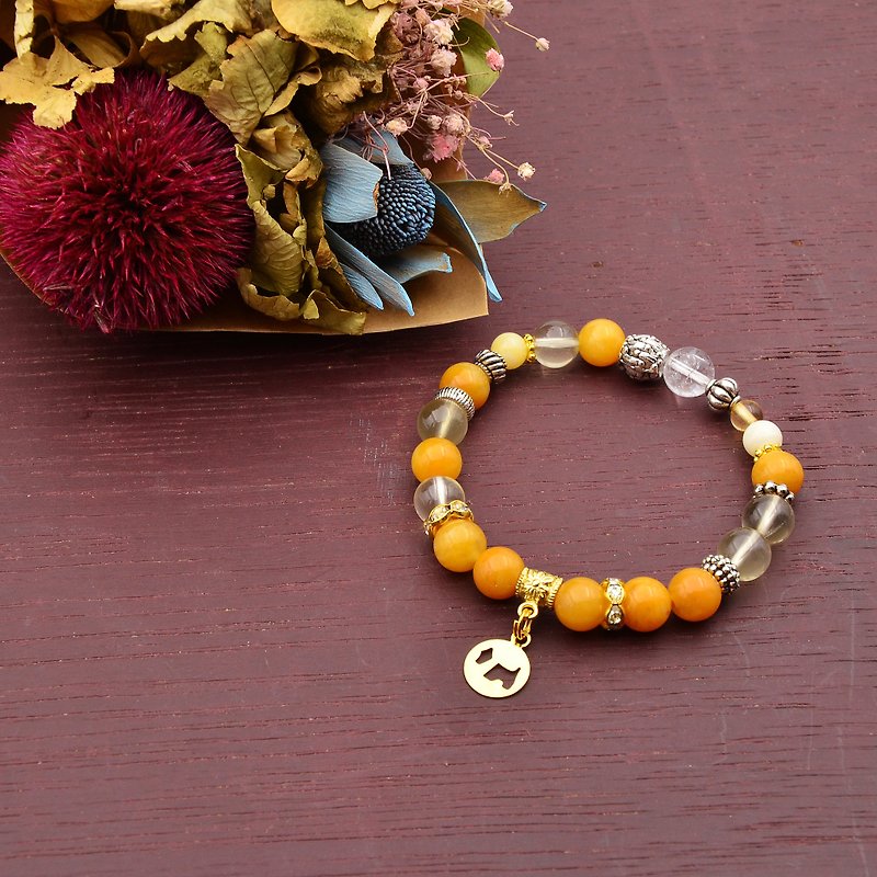 Bathing sunset | topaz - yellow crystal | natural stone bracelet - สร้อยข้อมือ - เครื่องเพชรพลอย สีเหลือง