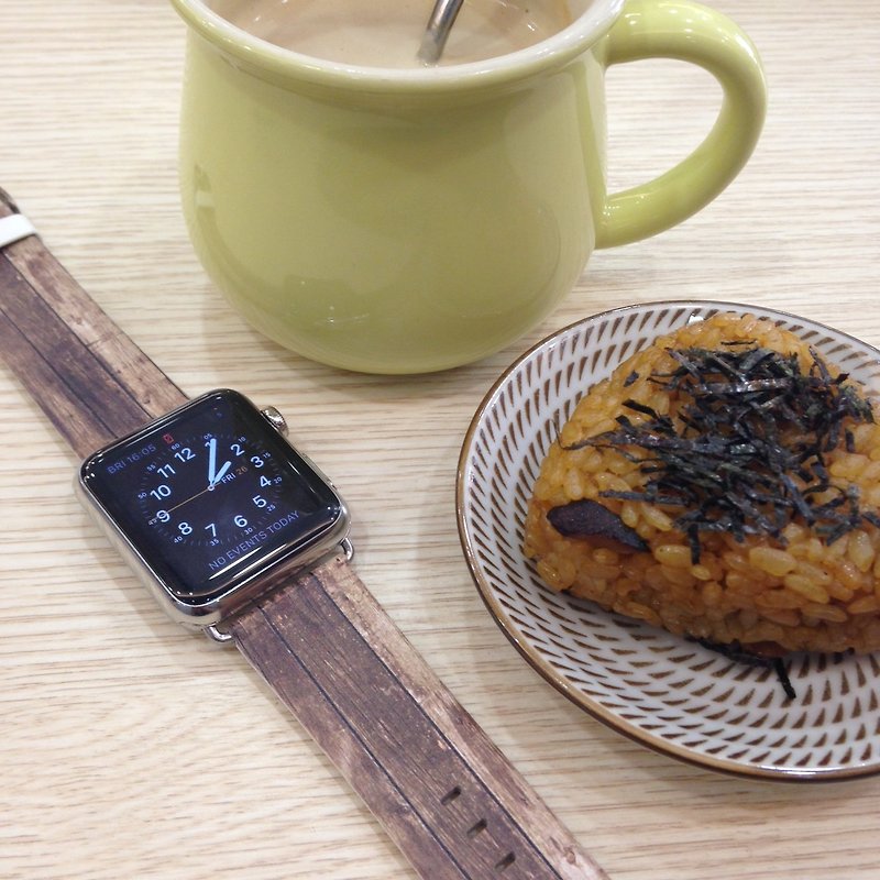 Apple Watch Series 1 - 5 木紋圖案真皮手錶帶 38 40 42 44mm 1 - 其他 - 真皮 