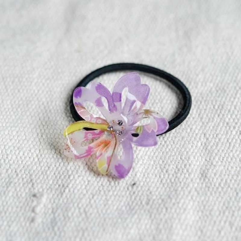 Thousands of cherry blossoms, cherry blossom hair, hair ring - purple - Hair Accessories - Acrylic Purple