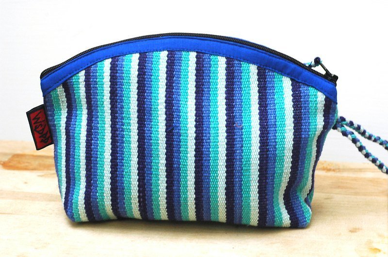 Hand-woven cotton chinta waterproof Bags - blue / green - อื่นๆ - ผ้าฝ้าย/ผ้าลินิน 