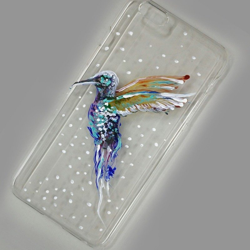 Exclusive Order-Hummingbird Hand-painted Case-Custom Made (QC0001) / Hong Kong Illustration / Case / Hand-painted Crafts / Gospel Gift - Illustration, Painting & Calligraphy - Acrylic Multicolor