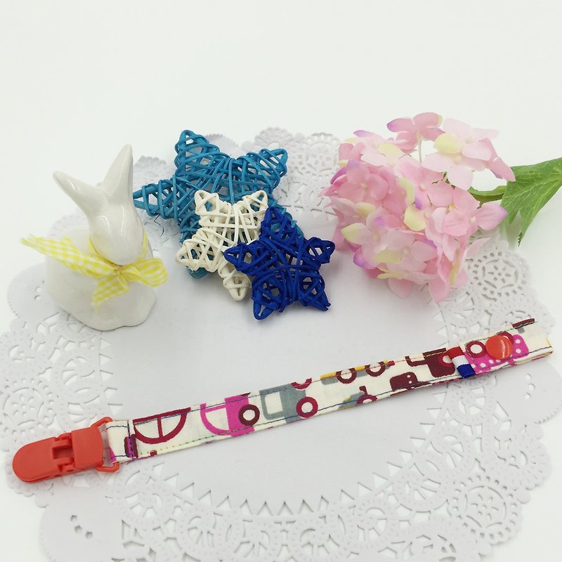 A31-Handmade clip-on pacifier chain pacifier clip full moon gift toy chain can be made vanilla pacifier full moon - ขวดนม/จุกนม - ผ้าฝ้าย/ผ้าลินิน 
