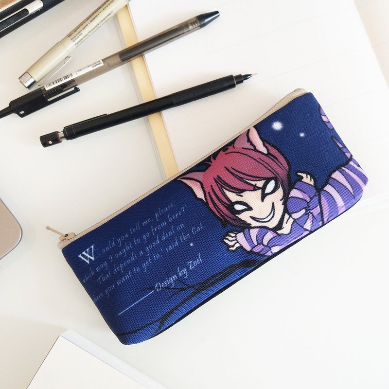 Pencil bag │ Alice in Wonderland │ Cheshire Cat - Pencil Cases - Cotton & Hemp Purple