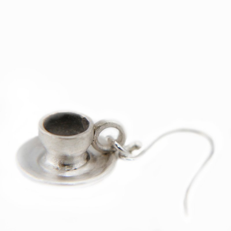 COFFEE - Coffee Cup Earrings - ต่างหู - โลหะ สีเงิน