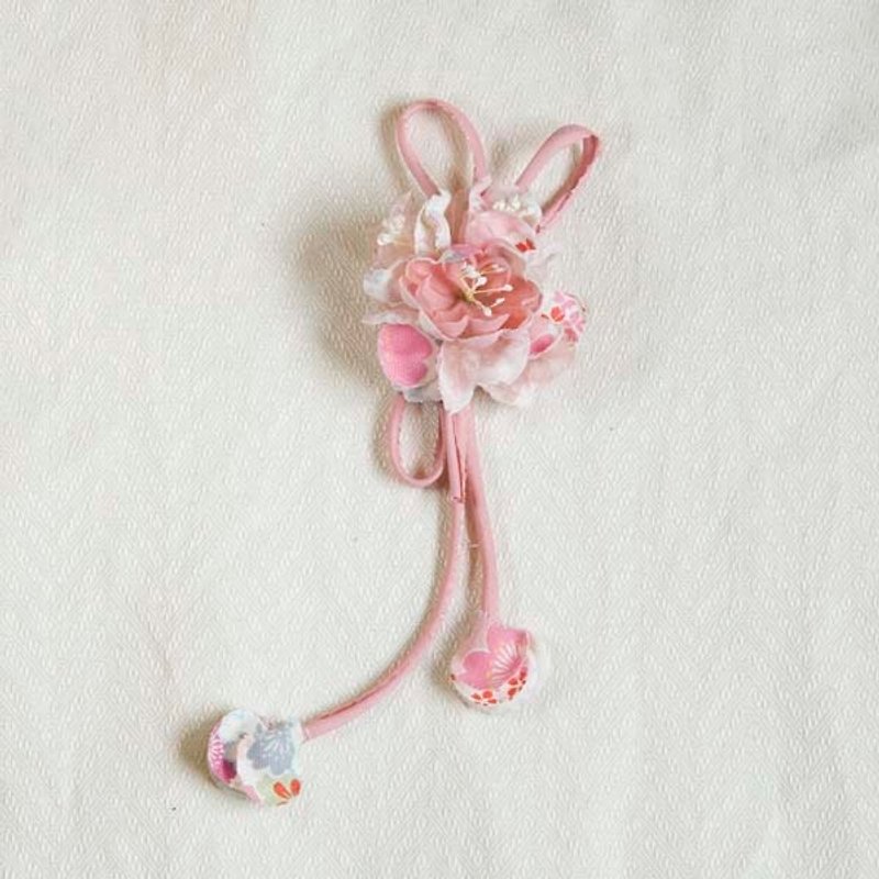 【MITHX】Sakura color, color dance celebration, small side clip brooch, styling hair accessories-pink - เครื่องประดับผม - ผ้าฝ้าย/ผ้าลินิน สึชมพู