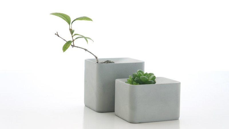 KALKI&#39;D pro- Cement flower device-generous (short) Cement/industrial style/planting