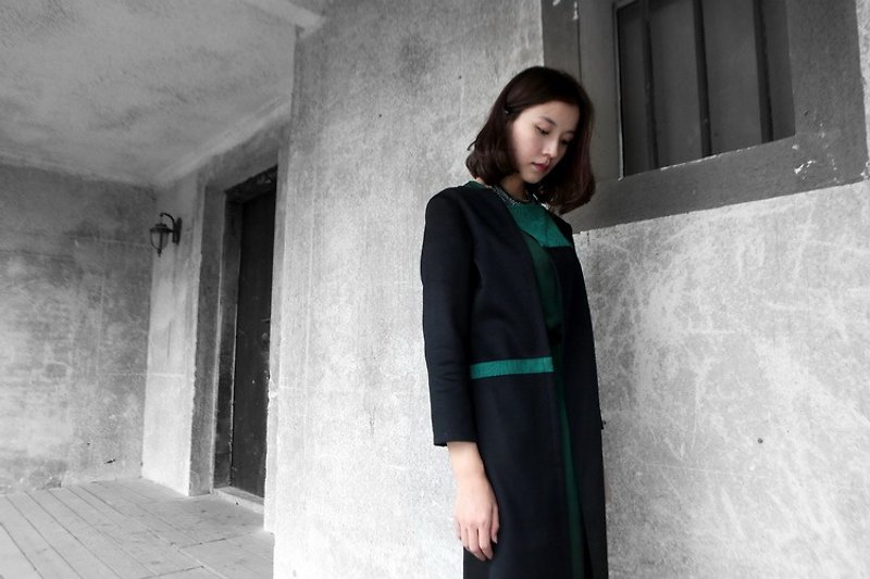 Product. Xiangyun yarn high-end medium-length cashmere wool coat wool coat 2015 new female autumn and winter square - เสื้อแจ็คเก็ต - ขนแกะ สีดำ