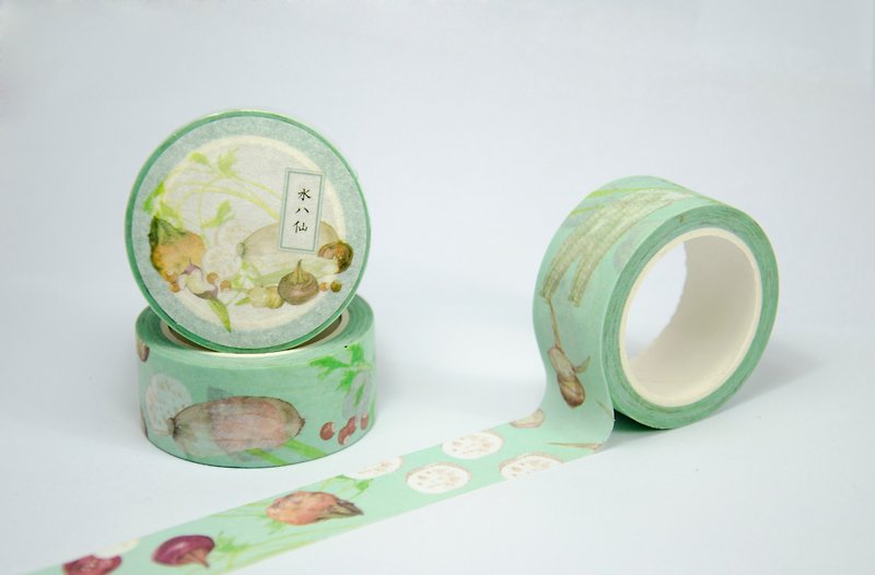 食貨志和紙膠帶 蘇城故事-水八仙 - 紙膠帶 - 紙 綠色