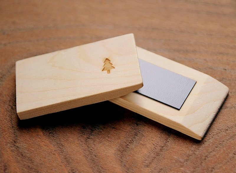 【阿拉斯加扁柏】原木小樹平板磁鐵 - 磁石貼/磁鐵 - 木頭 