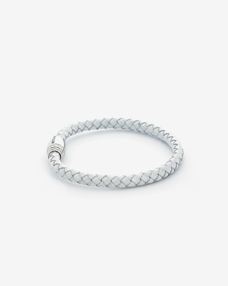 Recovery / Magnetic Buckle Bracelet / Cikou bracelet (white) - สร้อยข้อมือ - หนังแท้ 