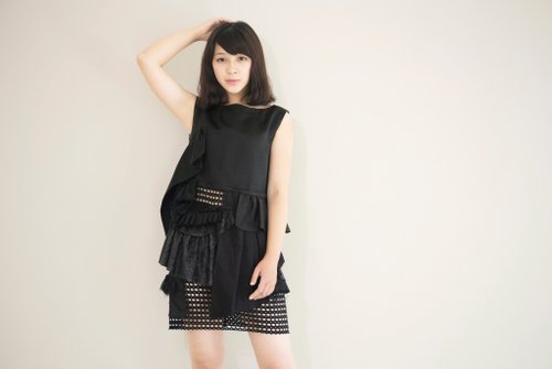 moi non plus multi-level splicing dress