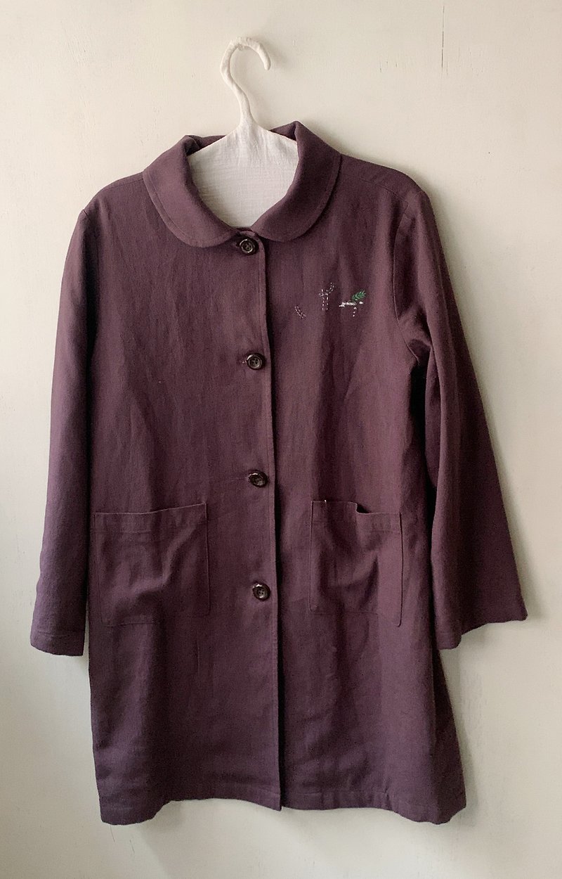 Long coat--listen to the wind singing - Women's Casual & Functional Jackets - Cotton & Hemp Purple