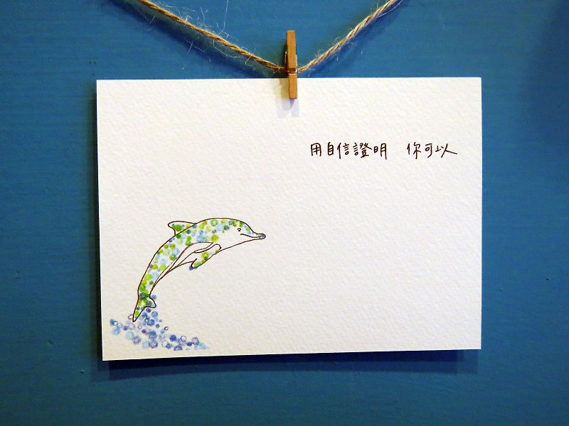 Animals / Dolphin / painted / card postcard - การ์ด/โปสการ์ด - กระดาษ ขาว